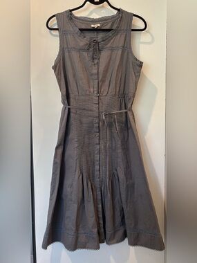 Noa Noa sleeveless grey 100% cotton button down dress size L NEW without tags!